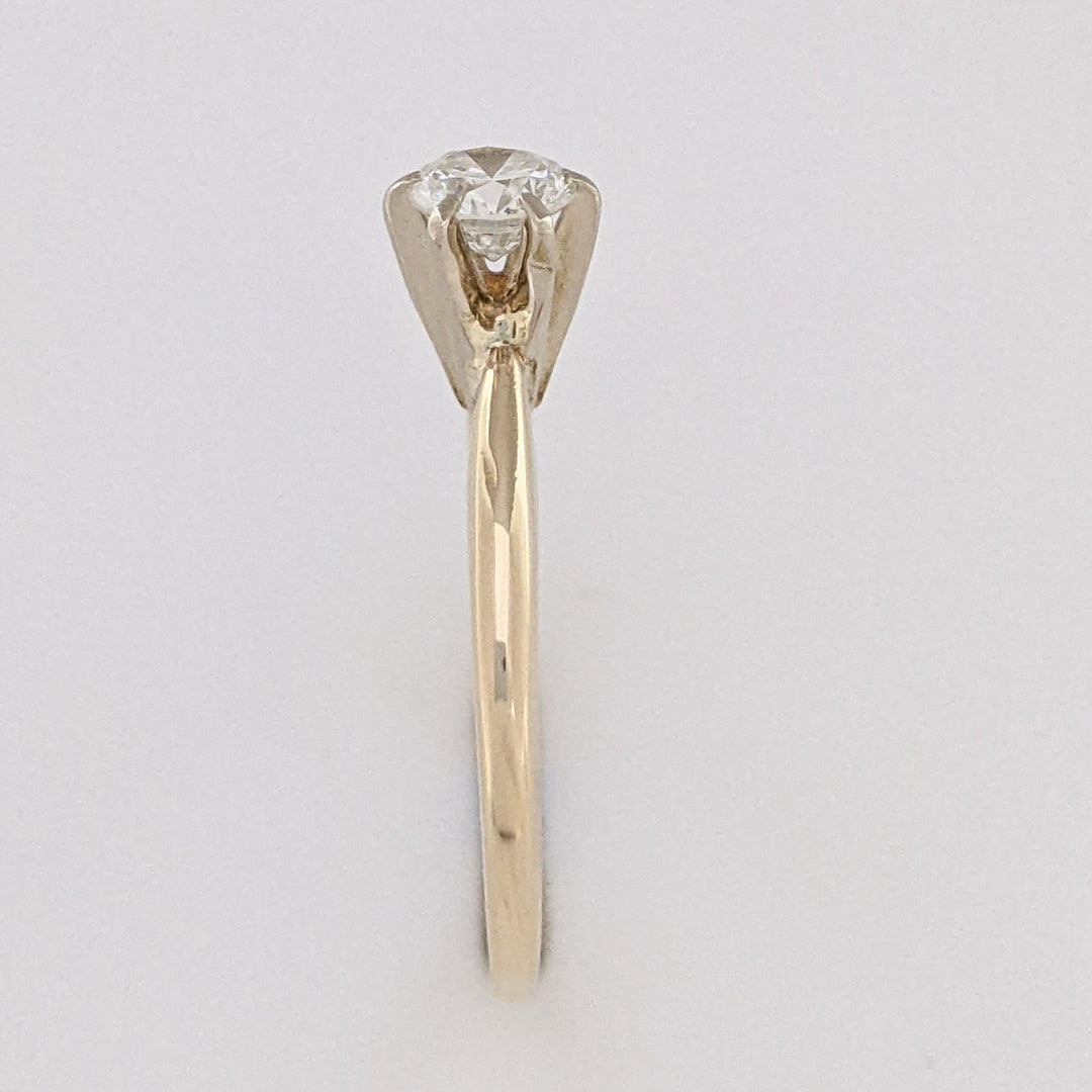 14K .35 CARAT TOTAL I1 J DIAMOND ROUND 6-PRONG SOLITARE ESTATE RING 2.1 GRAMS