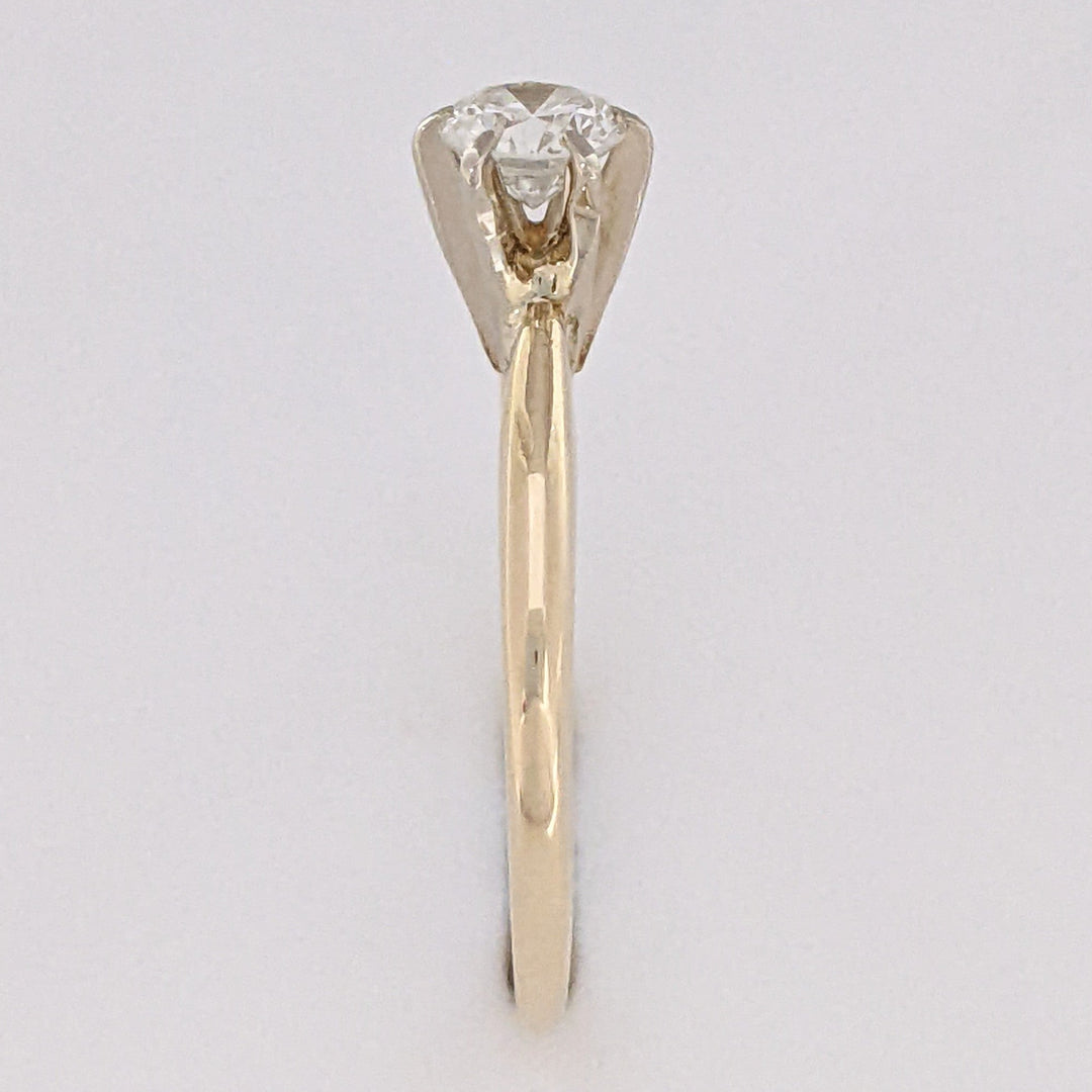 14K .35 CARAT TOTAL I1 J DIAMOND ROUND 6-PRONG SOLITARE ESTATE RING 2.1 GRAMS