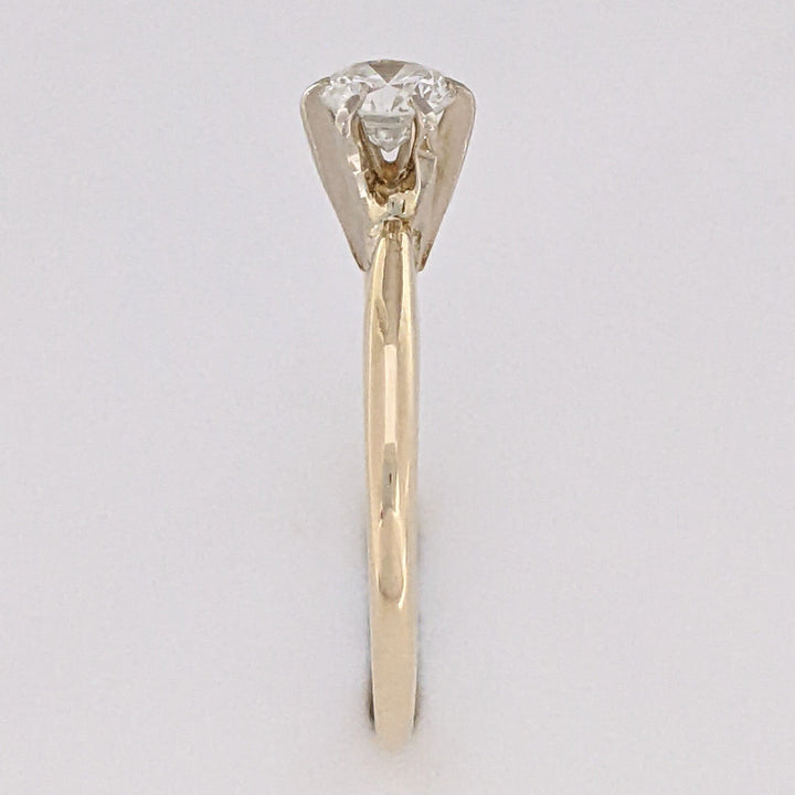 14K .35 CARAT TOTAL I1 J DIAMOND ROUND 6-PRONG SOLITARE ESTATE RING 2.1 GRAMS