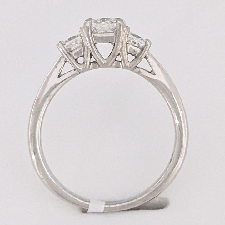 14K WHITE .80 CARAT TOTAL WEIGHT VS1 G DIAMOND PRINCESS CUT (3) TRINITY ESTATE RING