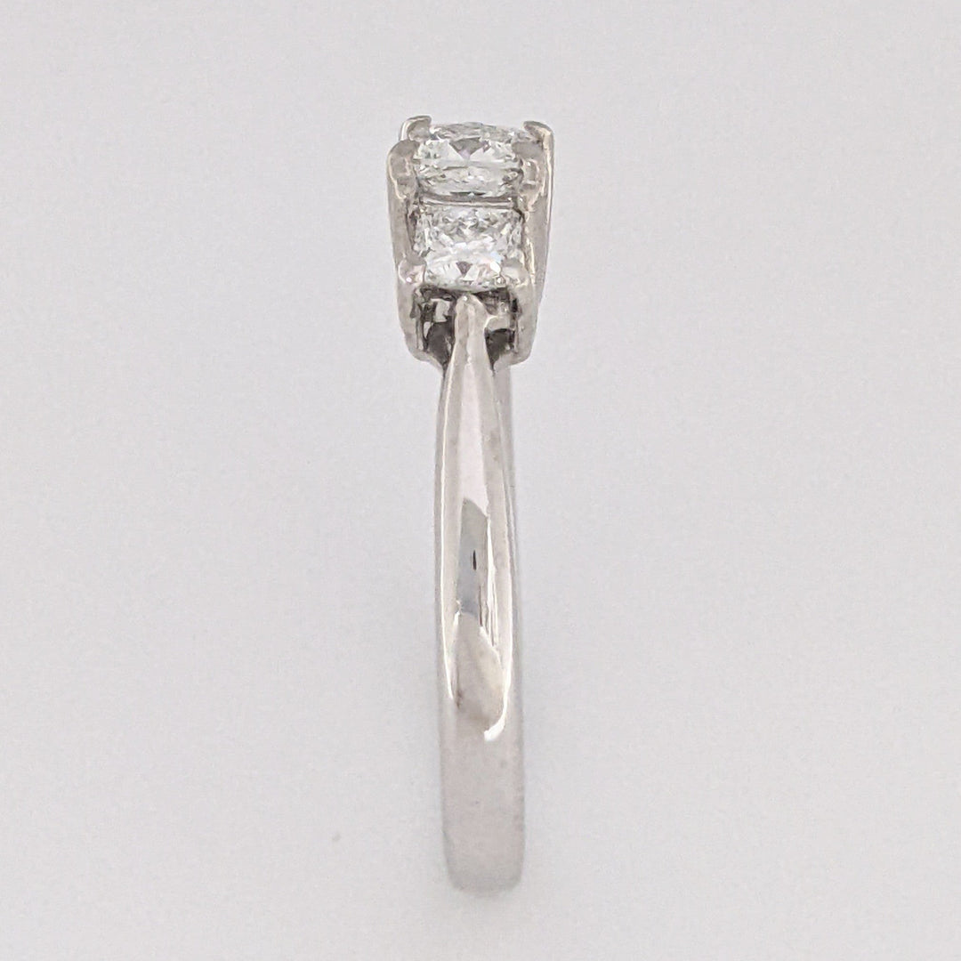 14K WHITE .80 CARAT TOTAL WEIGHT VS1 G DIAMOND PRINCESS CUT (3) TRINITY ESTATE RING