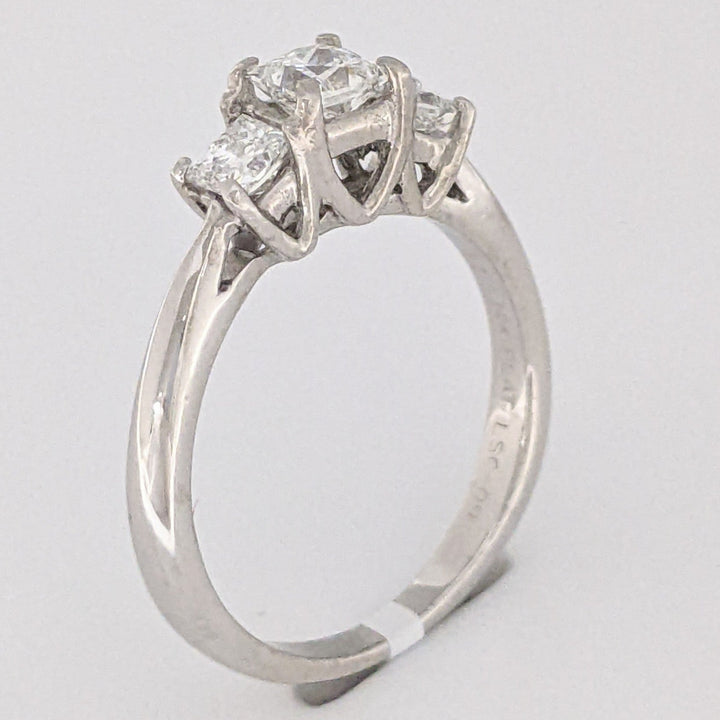 14K WHITE .80 CARAT TOTAL WEIGHT VS1 G DIAMOND PRINCESS CUT (3) TRINITY ESTATE RING