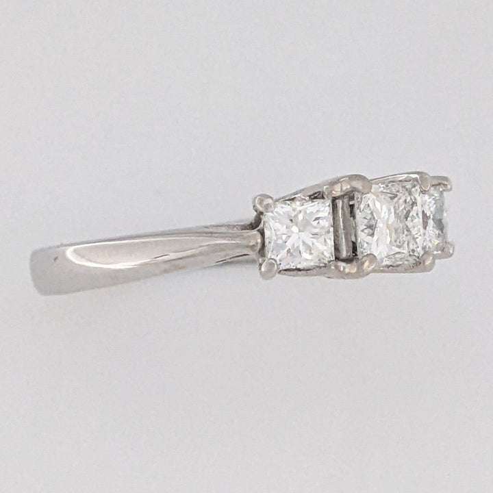 14K WHITE .80 CARAT TOTAL WEIGHT VS1 G DIAMOND PRINCESS CUT (3) TRINITY ESTATE RING