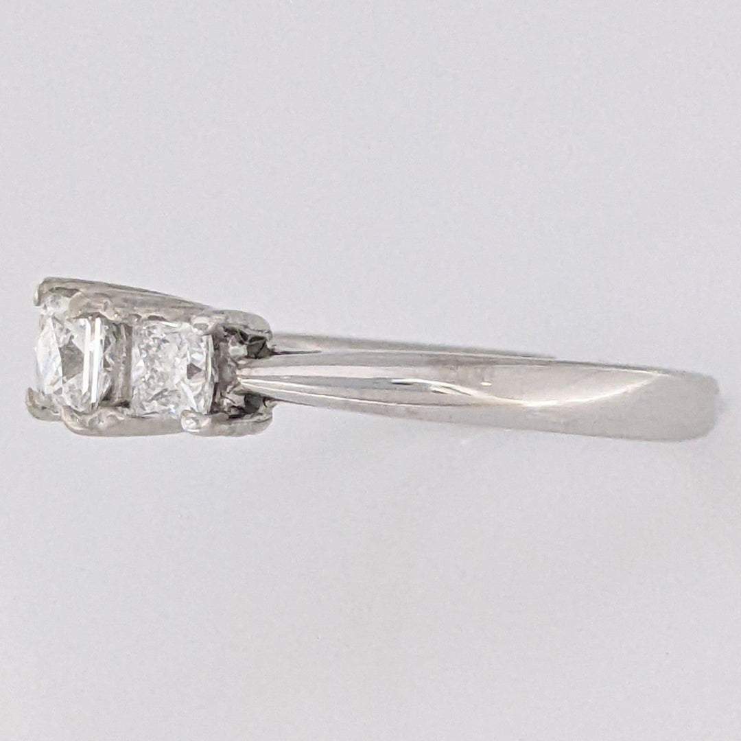 14K WHITE .80 CARAT TOTAL WEIGHT VS1 G DIAMOND PRINCESS CUT (3) TRINITY ESTATE RING