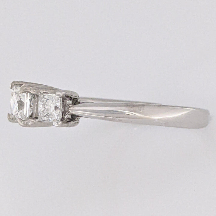 14K WHITE .80 CARAT TOTAL WEIGHT VS1 G DIAMOND PRINCESS CUT (3) TRINITY ESTATE RING