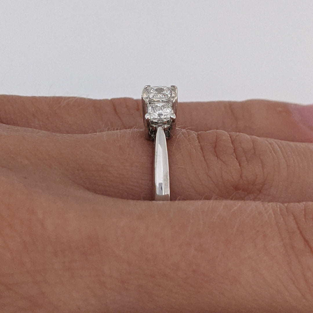 14K WHITE .80 CARAT TOTAL WEIGHT VS1 G DIAMOND PRINCESS CUT (3) TRINITY ESTATE RING