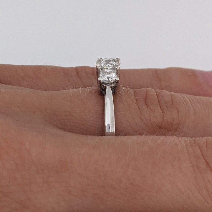 14K WHITE .80 CARAT TOTAL WEIGHT VS1 G DIAMOND PRINCESS CUT (3) TRINITY ESTATE RING