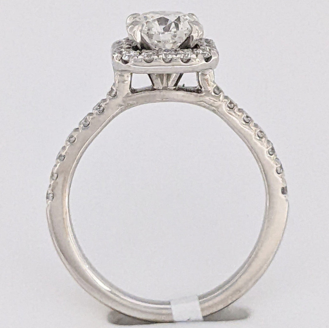 14K WHITE 1.33 CARAT TOTAL WEIGHT I1 G DIAMOND ROUND ESTATE HALO RING 3.2 GRAMS