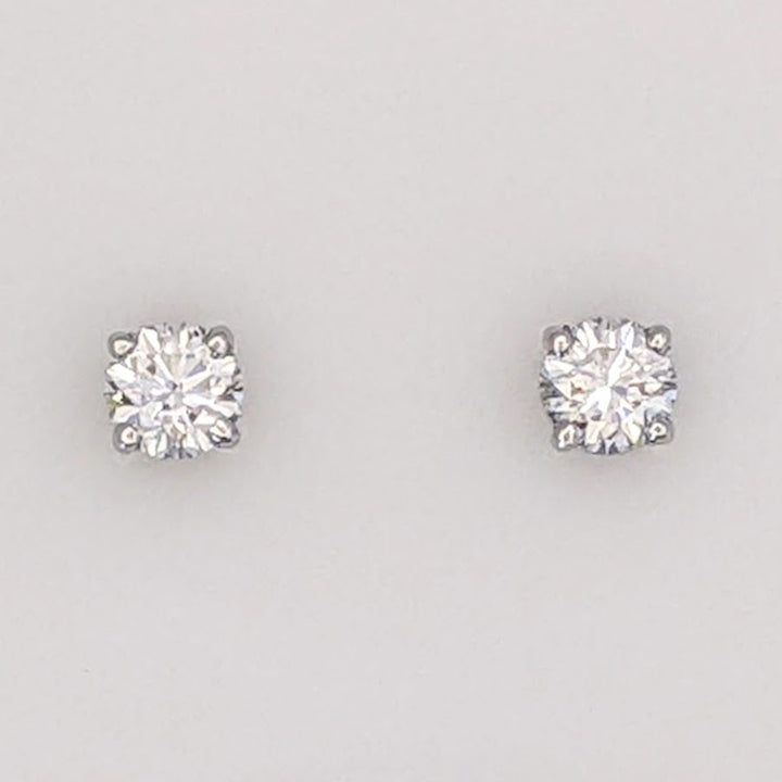 14K WHITE .65 CARAT TOTAL WEIGHT SI2 E DIAMOND ROUND (2) ESTATE STUD EARRINGS 1.0 GRAM