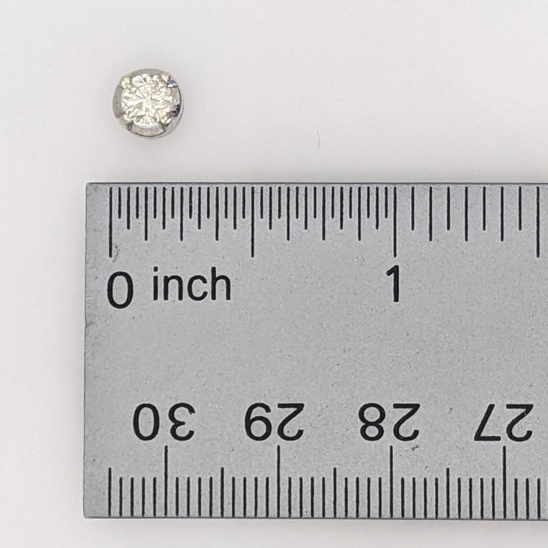 14K WHITE .64 CARAT TOTAL WEIGHT I2 M DIAMOND ROUND (2) ESTATE EARRINGS 3.8 GRAMS