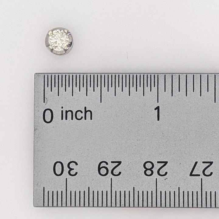 14K WHITE .64 CARAT TOTAL WEIGHT I2 M DIAMOND ROUND (2) ESTATE EARRINGS 3.8 GRAMS
