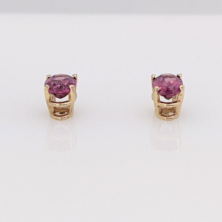 14K PINK TOURMALINE OVAL 4X6 ESTATE STUD EARRINGS 0.6 GRAMS