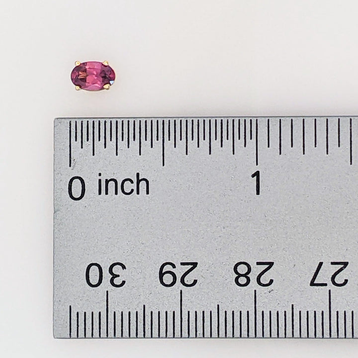 14K PINK TOURMALINE OVAL 4X6 ESTATE STUD EARRINGS 0.6 GRAMS