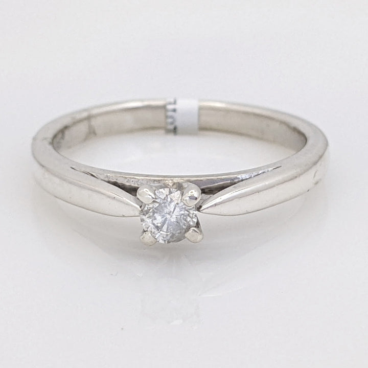 STERLING SILVER .16 CARAT TOTAL I1 I DIAMOND ROUND ESTATE SOLITAIRE RING 2.8 GRAMS
