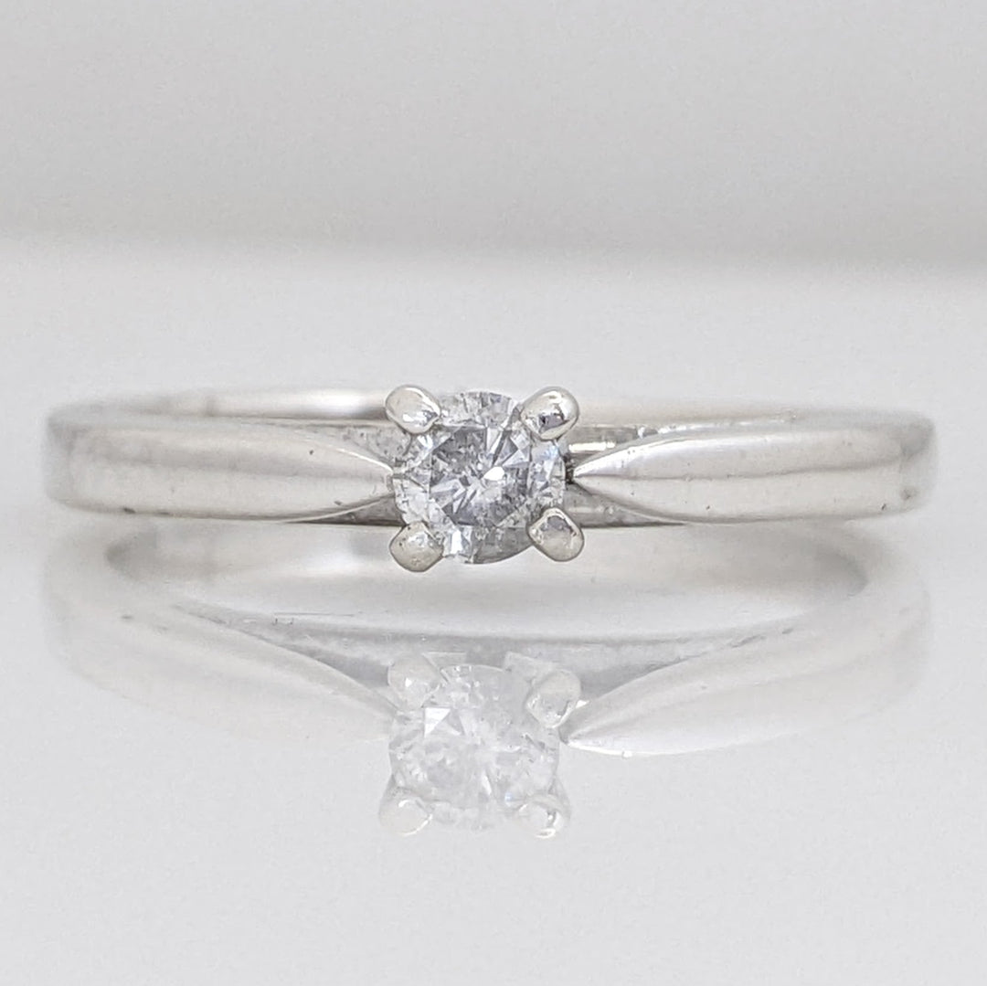 STERLING SILVER .16 CARAT TOTAL I1 I DIAMOND ROUND ESTATE SOLITAIRE RING 2.8 GRAMS