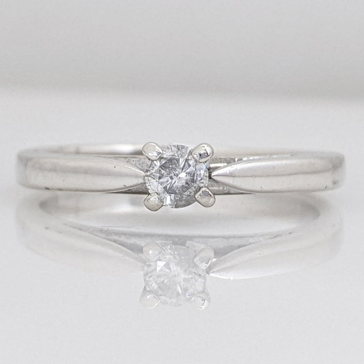 STERLING SILVER .16 CARAT TOTAL I1 I DIAMOND ROUND ESTATE SOLITAIRE RING 2.8 GRAMS