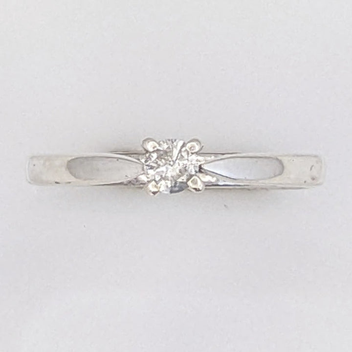 STERLING SILVER .16 CARAT TOTAL I1 I DIAMOND ROUND ESTATE SOLITAIRE RING 2.8 GRAMS