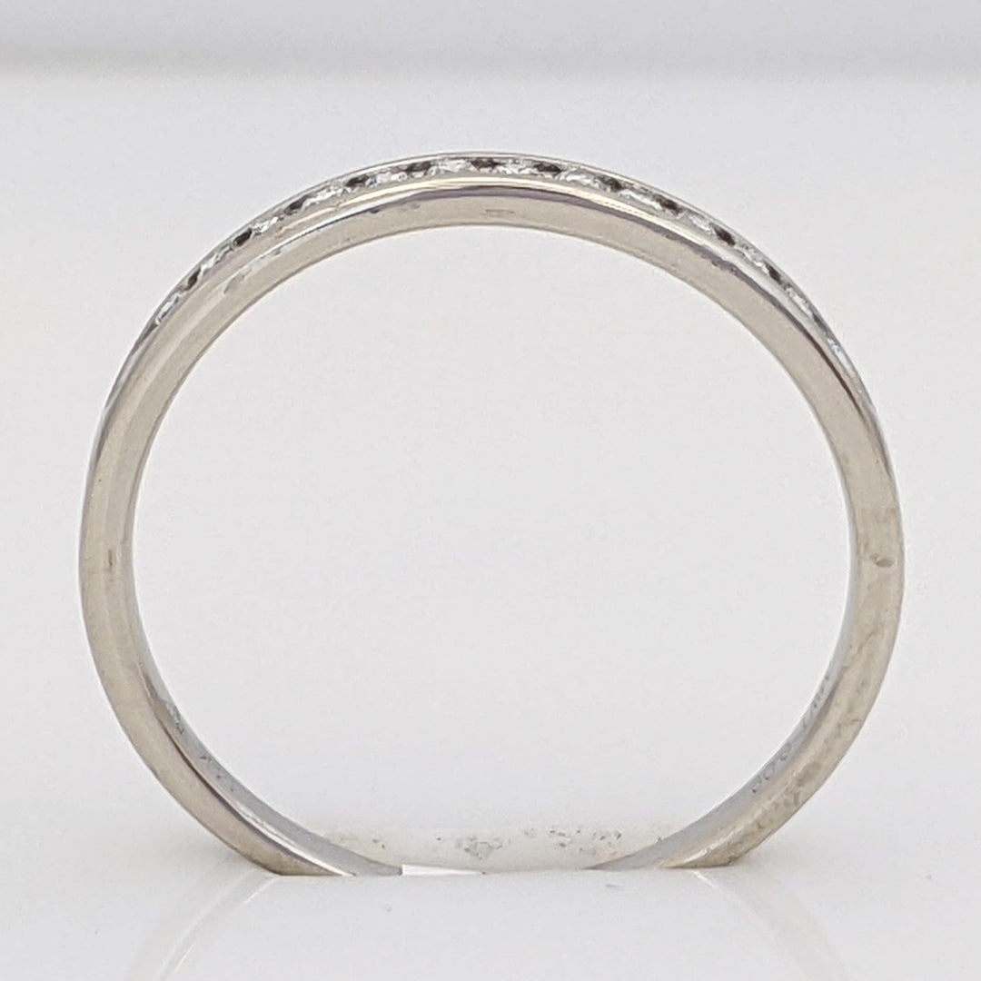 14K WHITE .09 CARAT TOTAL WEIGHT I1 I DIAMOND ROUND (12) ESTATE CHANNEL SET BAND 1.3 GRAMS