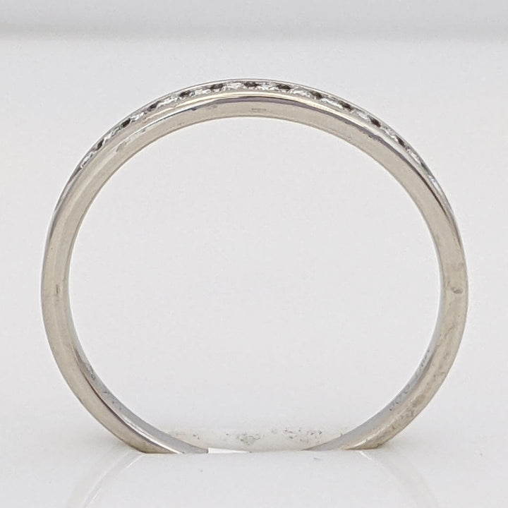 14K WHITE .09 CARAT TOTAL WEIGHT I1 I DIAMOND ROUND (12) ESTATE CHANNEL SET BAND 1.3 GRAMS