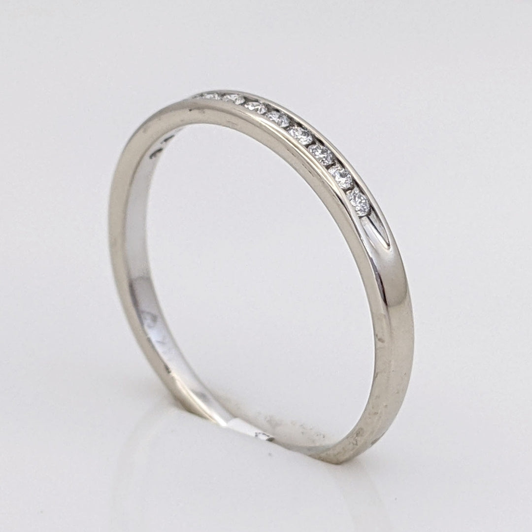 14K WHITE .09 CARAT TOTAL WEIGHT I1 I DIAMOND ROUND (12) ESTATE CHANNEL SET BAND 1.3 GRAMS