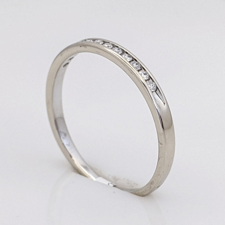 14K WHITE .09 CARAT TOTAL WEIGHT I1 I DIAMOND ROUND (12) ESTATE CHANNEL SET BAND 1.3 GRAMS