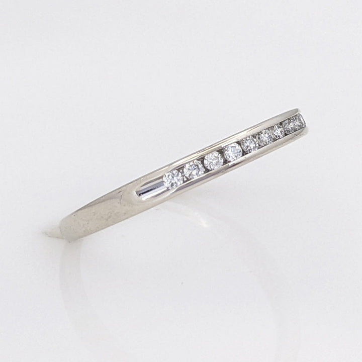 14K WHITE .09 CARAT TOTAL WEIGHT I1 I DIAMOND ROUND (12) ESTATE CHANNEL SET BAND 1.3 GRAMS