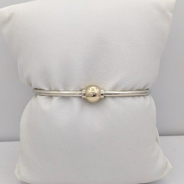 STERLING SILVER/ 14K CAPE COD (1) BALL ESTATE BRACELET 9.4 GRAMS