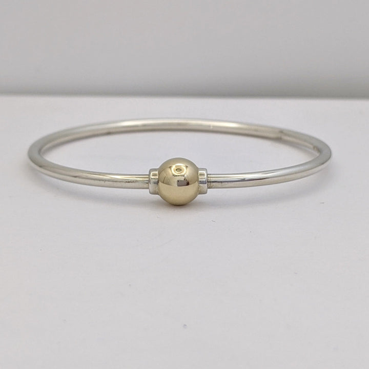 STERLING SILVER/ 14K CAPE COD (1) BALL ESTATE BRACELET 9.4 GRAMS