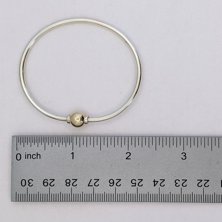 STERLING SILVER/ 14K CAPE COD (1) BALL ESTATE BRACELET 9.4 GRAMS
