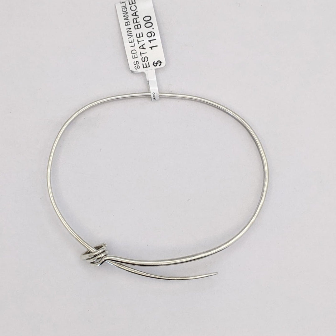 STERLING SILVER ED LEVIN BANGLE ESTATE BRACELET 9.7 GRAMS