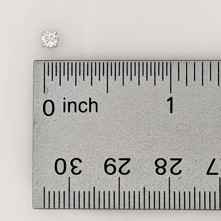 14K WHITE .24 CARAT TOTAL WEIGHT SI2 I-J DIAMOND ROUND (2) ESTATE EARRINGS 0.5 GRAMS