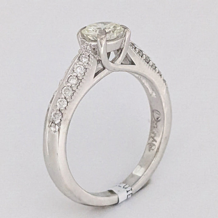 14K WHITE .68 CARAT TOTAL WEIGHT VS K DIAMOND ROUND (25) ESTATE RING 3.8 GRAMS