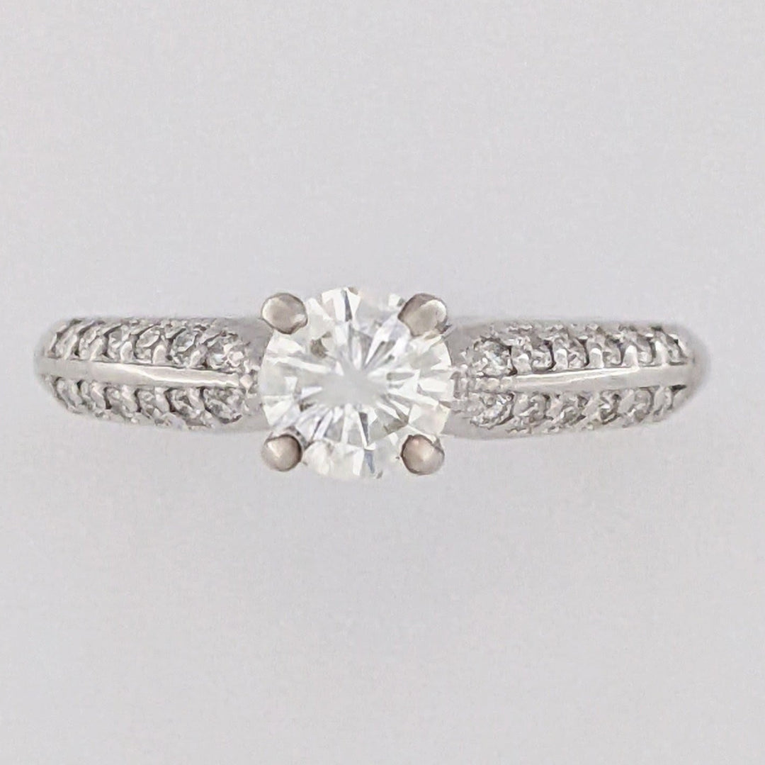 14K WHITE .68 CARAT TOTAL WEIGHT VS K DIAMOND ROUND (25) ESTATE RING 3.8 GRAMS