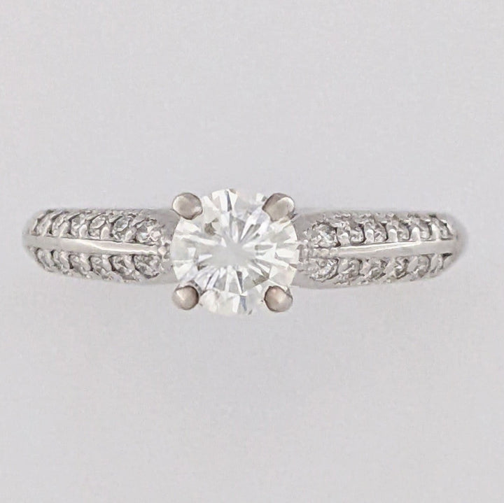 14K WHITE .68 CARAT TOTAL WEIGHT VS K DIAMOND ROUND (25) ESTATE RING 3.8 GRAMS