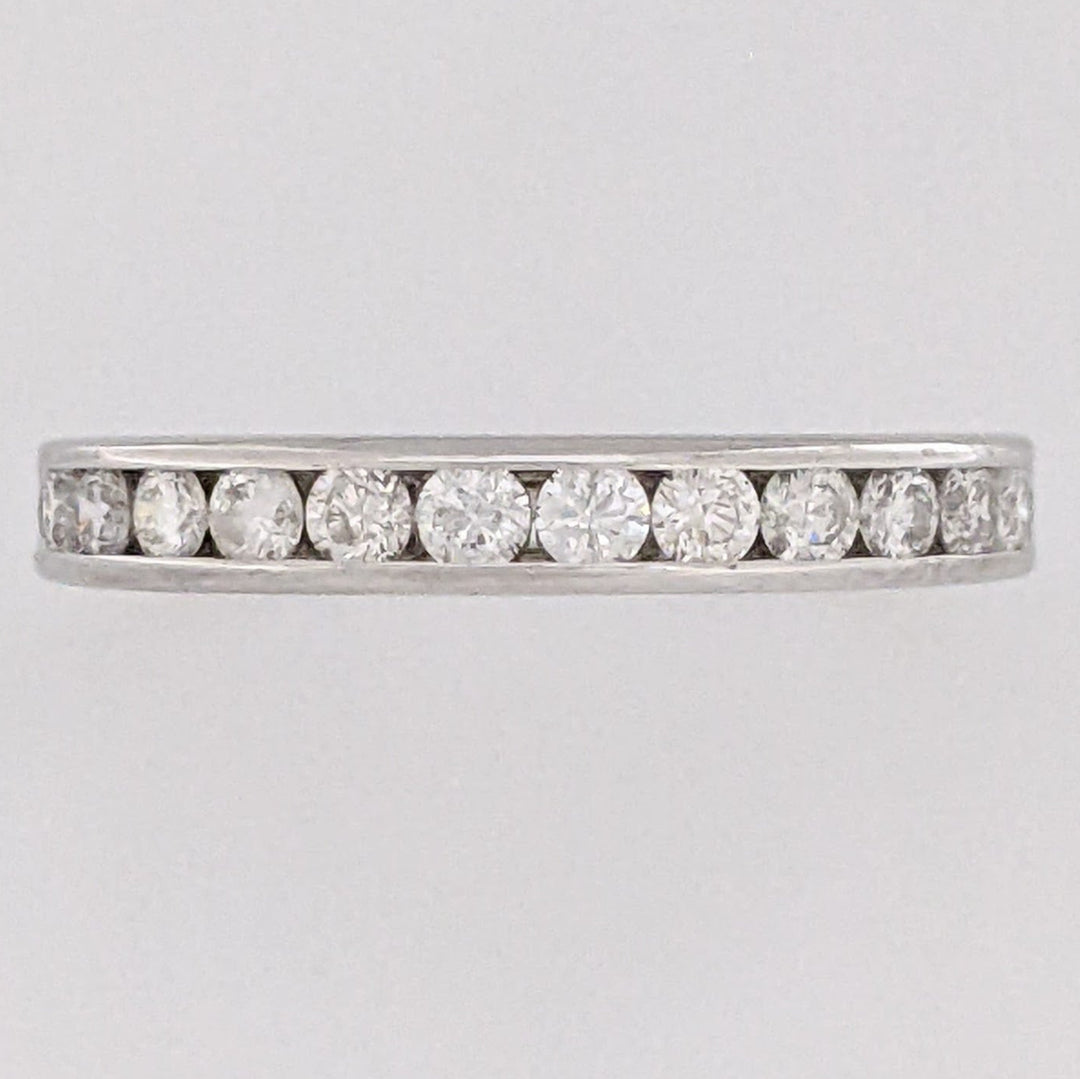 10K WHITE .42 CARAT TOTAL WEIGHT I1 G DIAMOND ROUND (12) ESTATE CHANNEL BAND 1.9 GRAM