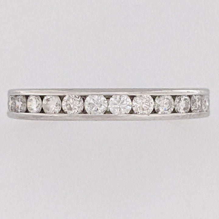 10K WHITE .42 CARAT TOTAL WEIGHT I1 G DIAMOND ROUND (12) ESTATE CHANNEL BAND 1.9 GRAM