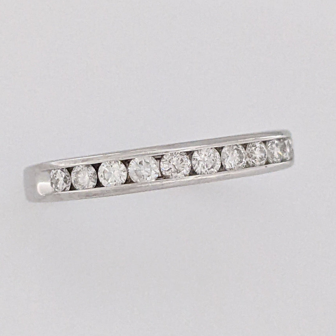 10K WHITE .42 CARAT TOTAL WEIGHT I1 G DIAMOND ROUND (12) ESTATE CHANNEL BAND 1.9 GRAM