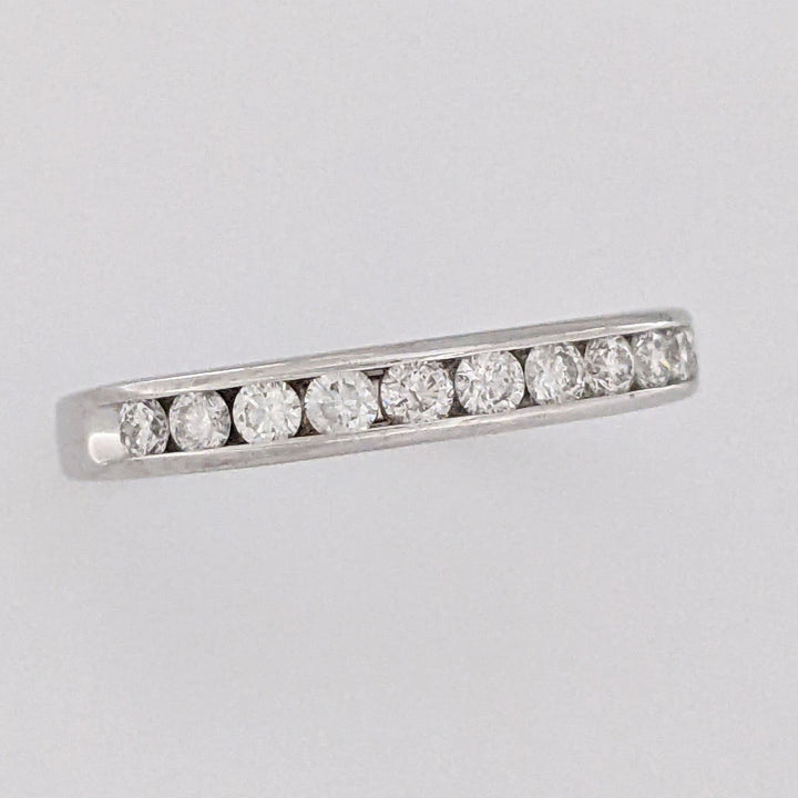 10K WHITE .42 CARAT TOTAL WEIGHT I1 G DIAMOND ROUND (12) ESTATE CHANNEL BAND 1.9 GRAM