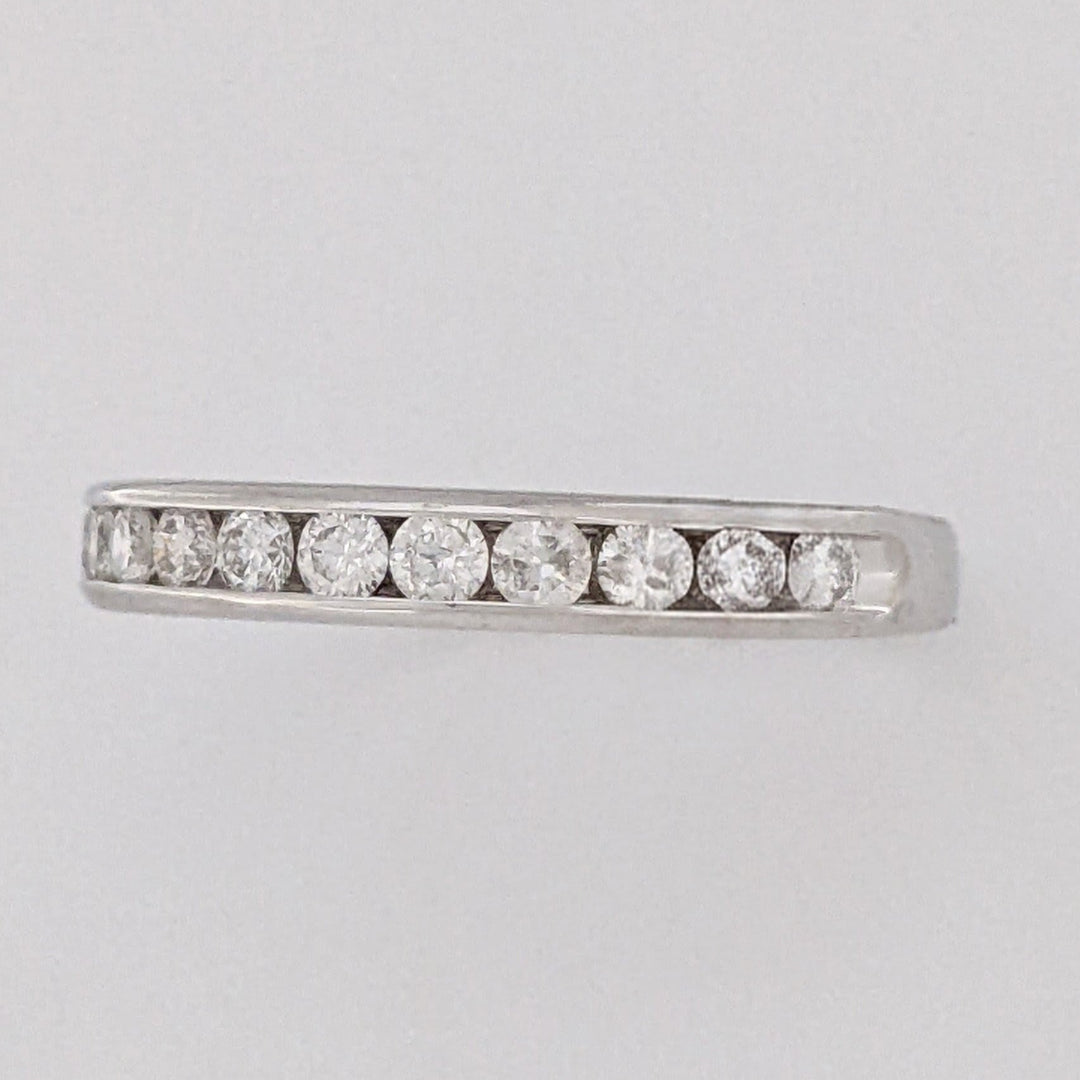 10K WHITE .42 CARAT TOTAL WEIGHT I1 G DIAMOND ROUND (12) ESTATE CHANNEL BAND 1.9 GRAM