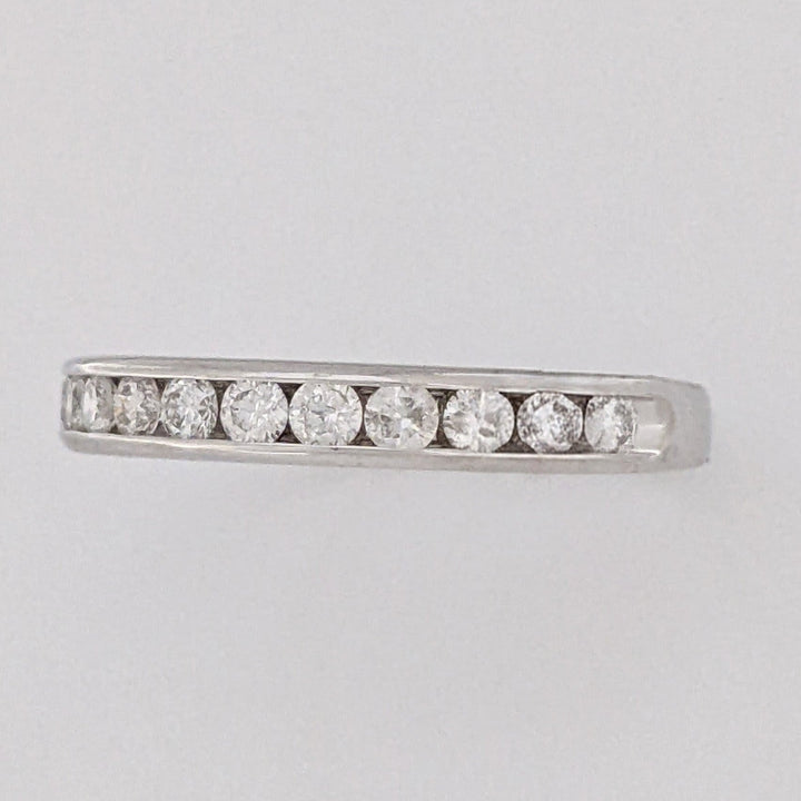 10K WHITE .42 CARAT TOTAL WEIGHT I1 G DIAMOND ROUND (12) ESTATE CHANNEL BAND 1.9 GRAM