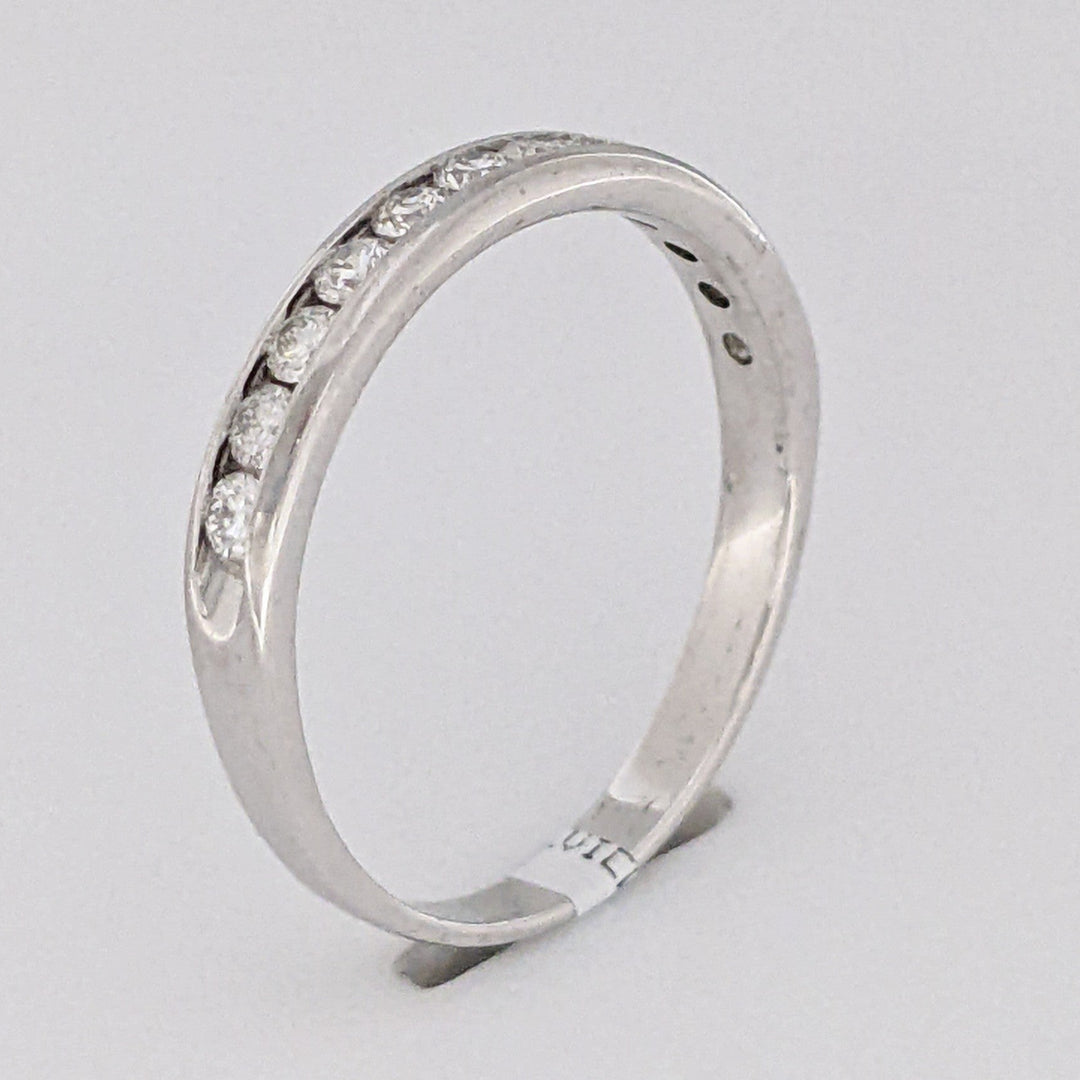 10K WHITE .42 CARAT TOTAL WEIGHT I1 G DIAMOND ROUND (12) ESTATE CHANNEL BAND 1.9 GRAM