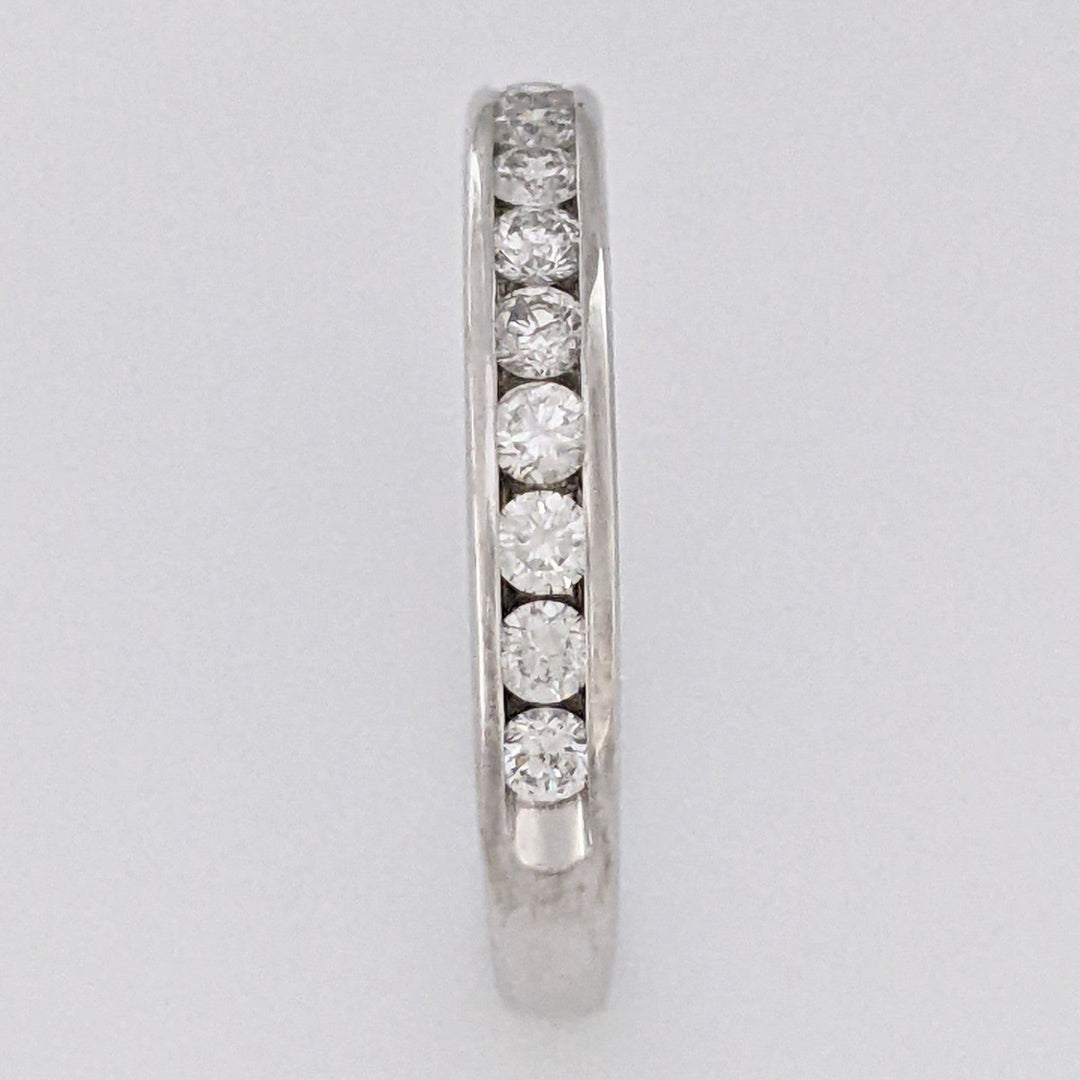 10K WHITE .42 CARAT TOTAL WEIGHT I1 G DIAMOND ROUND (12) ESTATE CHANNEL BAND 1.9 GRAM