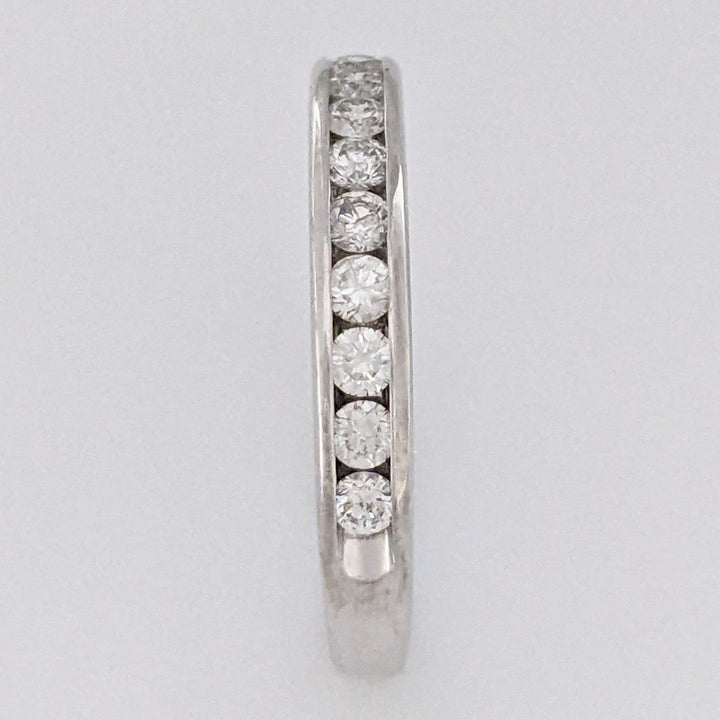 10K WHITE .42 CARAT TOTAL WEIGHT I1 G DIAMOND ROUND (12) ESTATE CHANNEL BAND 1.9 GRAM