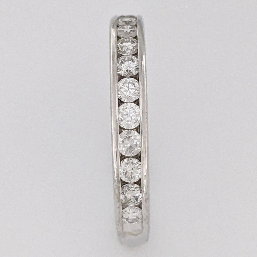 10K WHITE .42 CARAT TOTAL WEIGHT I1 G DIAMOND ROUND (12) ESTATE CHANNEL BAND 1.9 GRAM