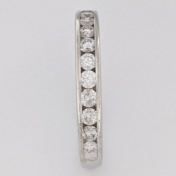 10K WHITE .42 CARAT TOTAL WEIGHT I1 G DIAMOND ROUND (12) ESTATE CHANNEL BAND 1.9 GRAM