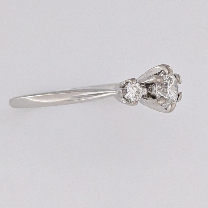14K WHITE .53 CARAT TOTAL WEIGHT VS2 I DIAMOND ROUND (3) ESTATE TRINITY RING 2.4 GRAMS