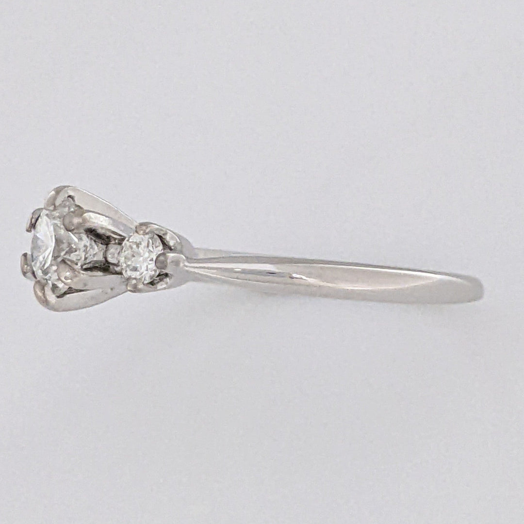 14K WHITE .53 CARAT TOTAL WEIGHT VS2 I DIAMOND ROUND (3) ESTATE TRINITY RING 2.4 GRAMS
