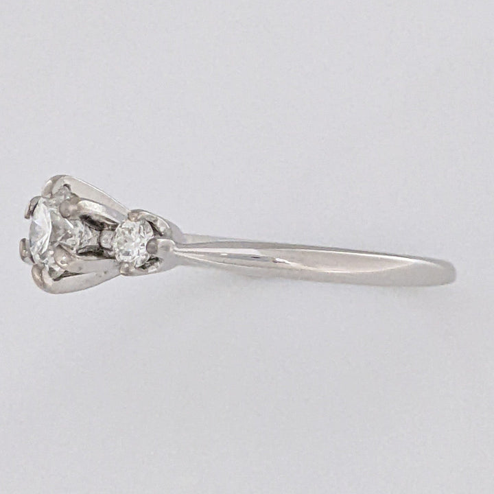 14K WHITE .53 CARAT TOTAL WEIGHT VS2 I DIAMOND ROUND (3) ESTATE TRINITY RING 2.4 GRAMS