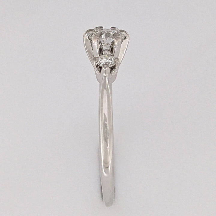 14K WHITE .53 CARAT TOTAL WEIGHT VS2 I DIAMOND ROUND (3) ESTATE TRINITY RING 2.4 GRAMS