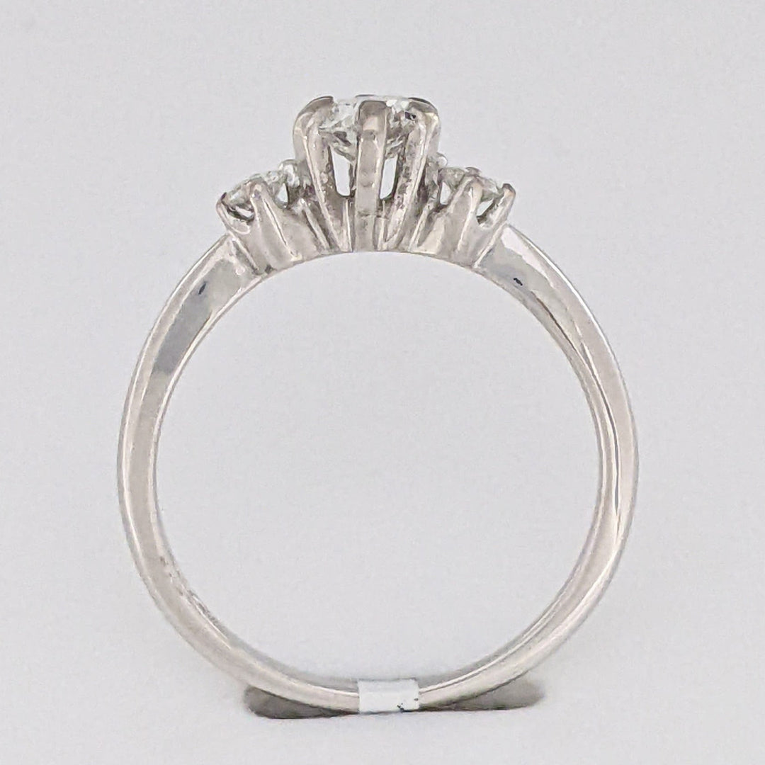 14K WHITE .53 CARAT TOTAL WEIGHT VS2 I DIAMOND ROUND (3) ESTATE TRINITY RING 2.4 GRAMS